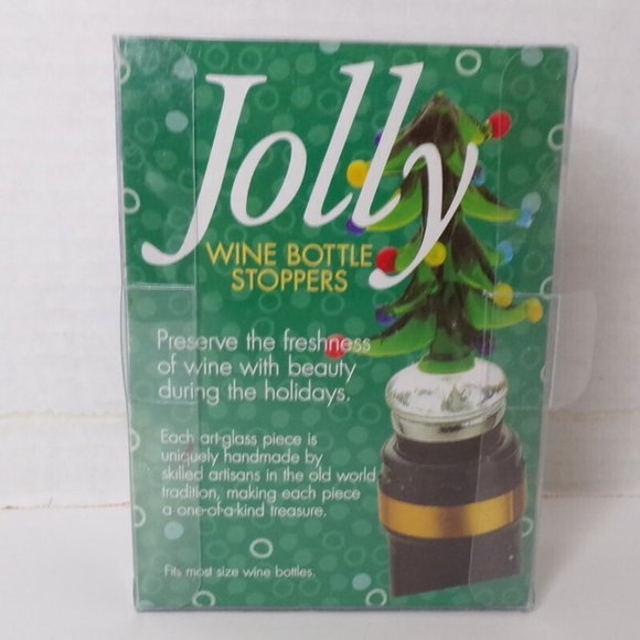 Jolly Wine Bottle Stoppers Art Glass Snowman and Reindeer. - Picture 5 of 5
